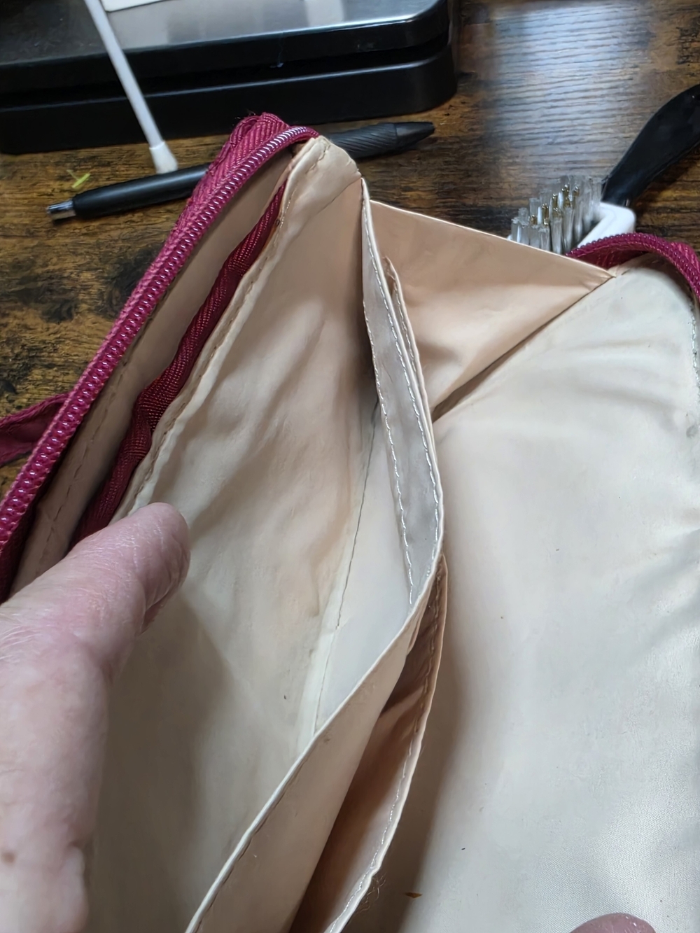 Travelon Quilted Wristlet Wallet in Raspberry - Picture 13 of 15